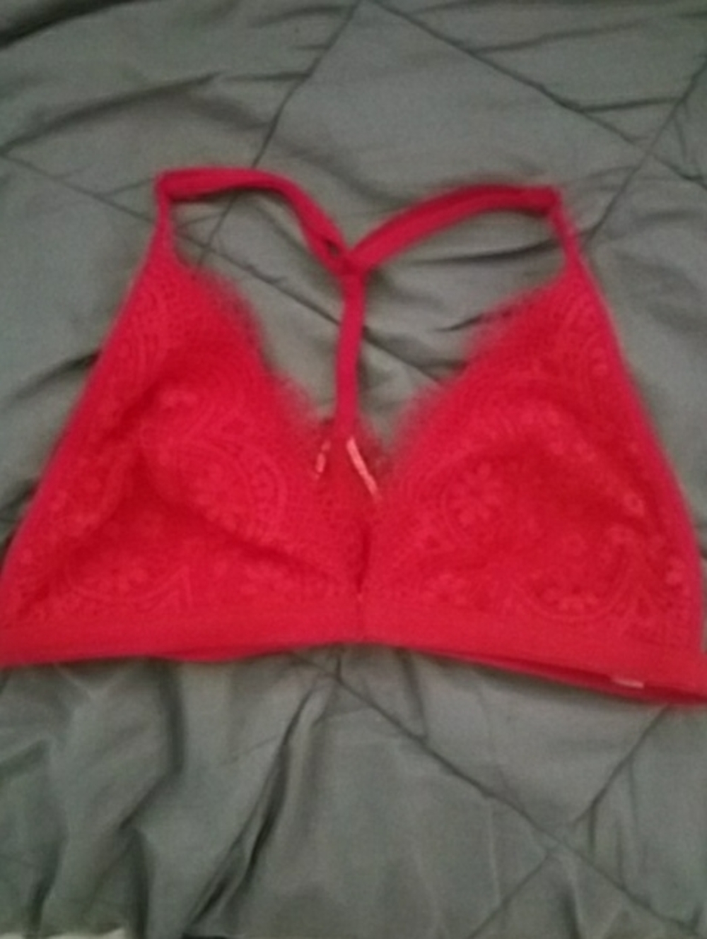 Victoria's Secret Bright Red Lace Racerback Bralette